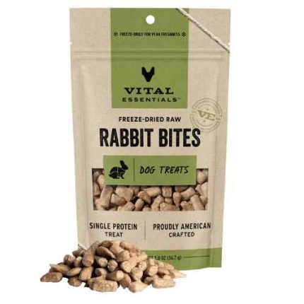rabbit bites, vital essentials, treats, freeze dried, topper