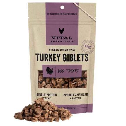turkey giblet, vital essentials, treats, freeze dried, topper