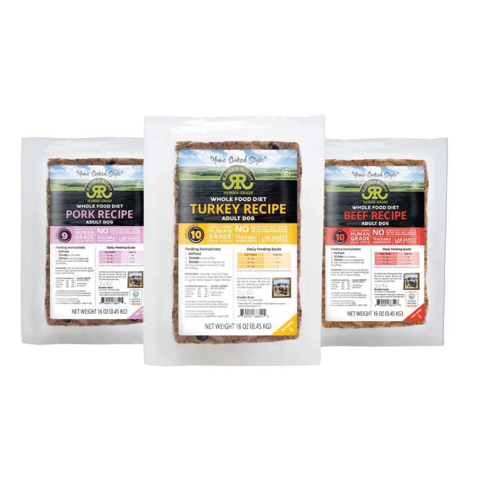 Raised Right Original Recipe Raised Right, Vetrinarian Formulated, Cooked Food, Gently Cooked, Pate