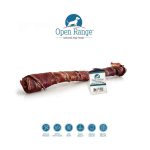 Open Range wrapped cheeky stick, cheeky, treat, open range, esophagus, jerky, wrapped treat, snack bar