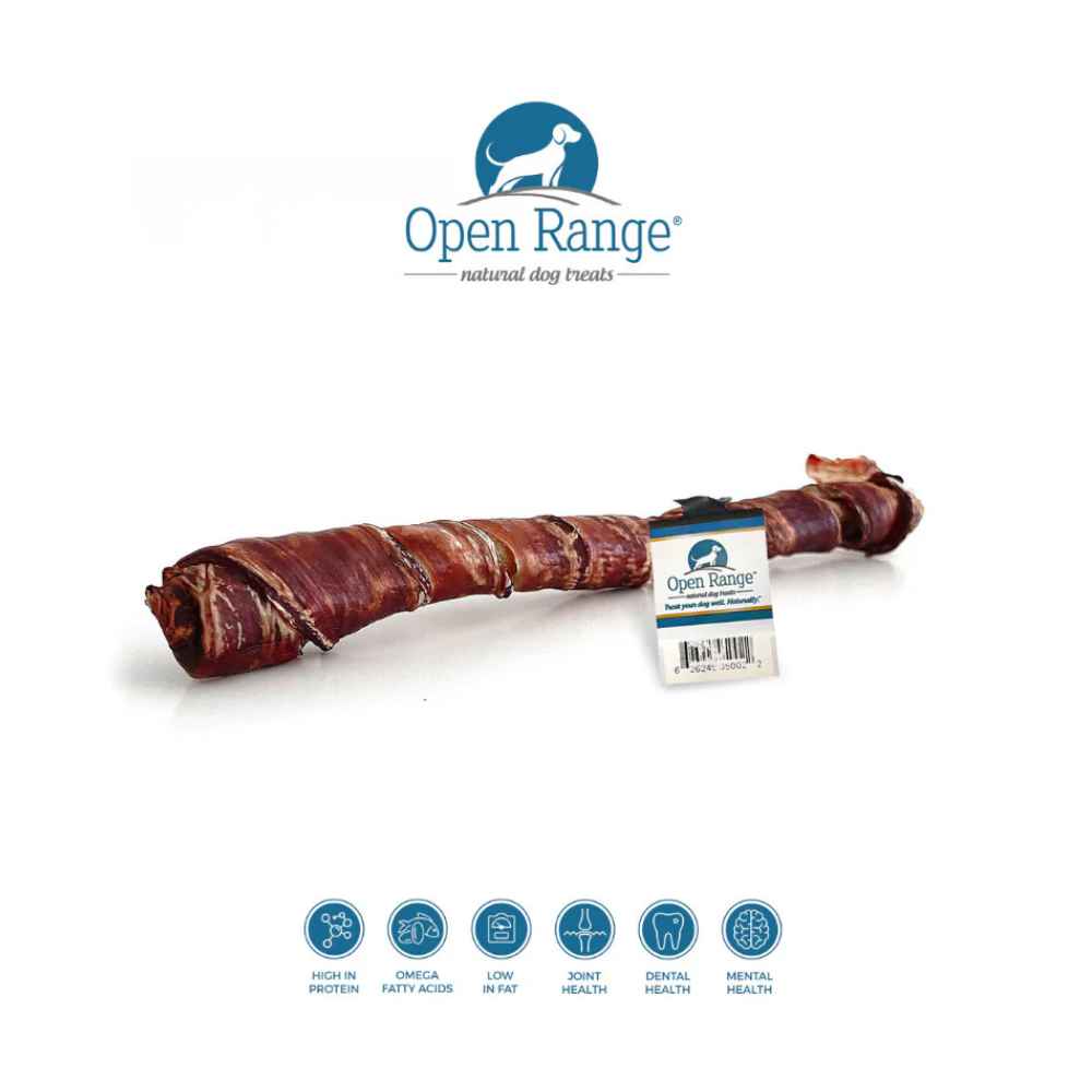 OR Cheeky Stick Open Range wrapped cheeky stick, cheeky, treat, open range, esophagus, jerky, wrapped treat, snack bar