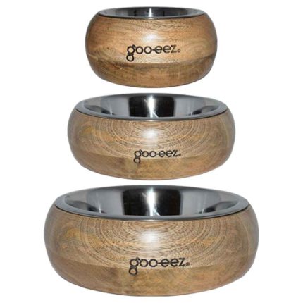 Goo-eez Wood Bowls, Goo-eez, Bowl, Wood, Stainless Steel