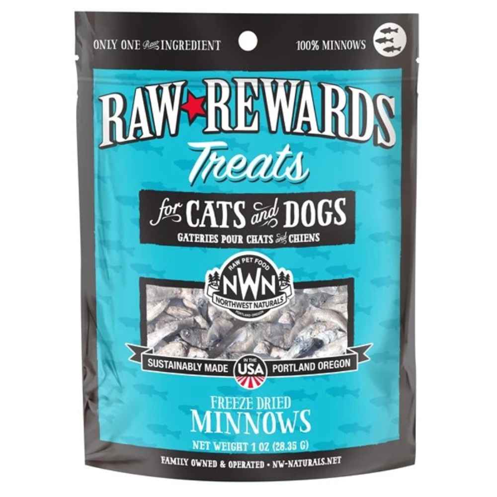 NWN Minnows Northwest Naturals Raw Rewards Minnows, Minnow, Fish, Omega-3, Freeze-dried Treat