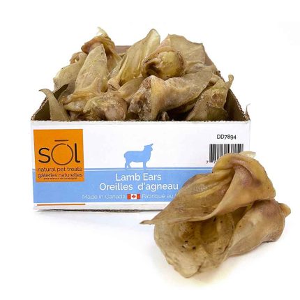 dehydrated, lamb ear, lamb, ear, treat, snack bar