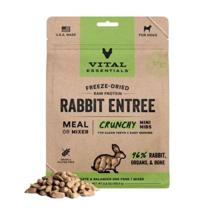 Vital Essentials Rabbit Entree Mini Nibs Dog, Vital Essentials, VE, Mini Nibs, Dog, Entree, Freeze-dried Food, Freeze-dried, Treat, Food