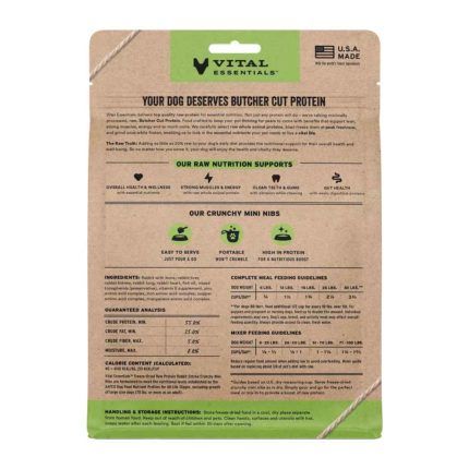 Vital Essentials Rabbit Entree Mini Nibs Dog, Vital Essentials, VE, Mini Nibs, Dog, Entree, Freeze-dried Food, Freeze-dried, Treat, Food