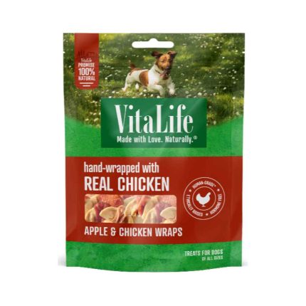 Vitalife Apple Wrapped Chicken Bites,Vitalife, Dog Treat, Dog, Treat, Apple, Chicken, Limited Ingredient, Jerky