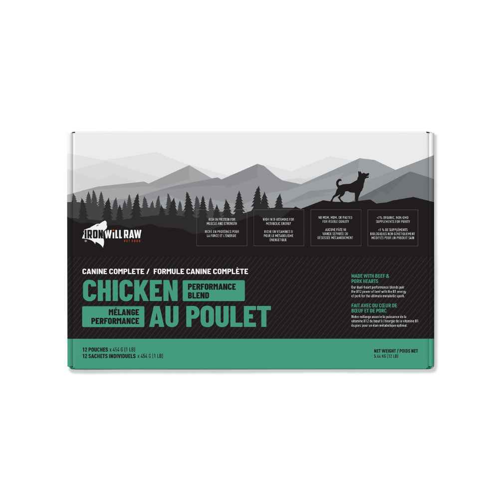 IWR Canine Complete Chicken Performance Iron Will Raw Canine Complete Performance Blends, Iron Will Raw, IWR, Performance Blends, Multi Protein, Complete, Complete Dinners, Dinner, Raw Dog Food, Raw, Dog