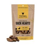 Vital Essentials Freeze-Dried Duck Hearts, Vital Essentials, VE, Freeze-dried Duck Hearts, Freeze-dred, Duck Hearts, Duck, Heart, Tuarine, Treat