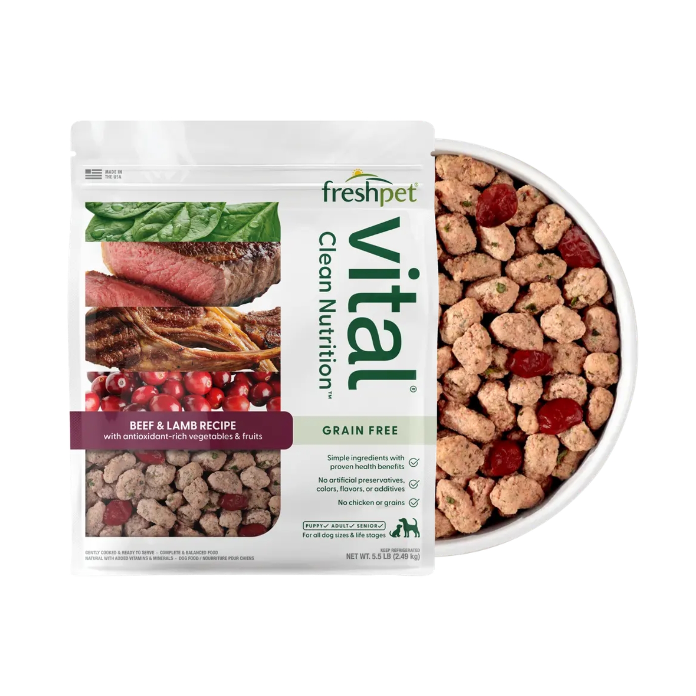 FreshPet Vital Roasted Meals FreshPet Vital Canine Roasted Meals, FreshPet Vital, FreshPet, Vital, Meal, Complete, Gently Cooked, Canine, Dog, Complete Meal